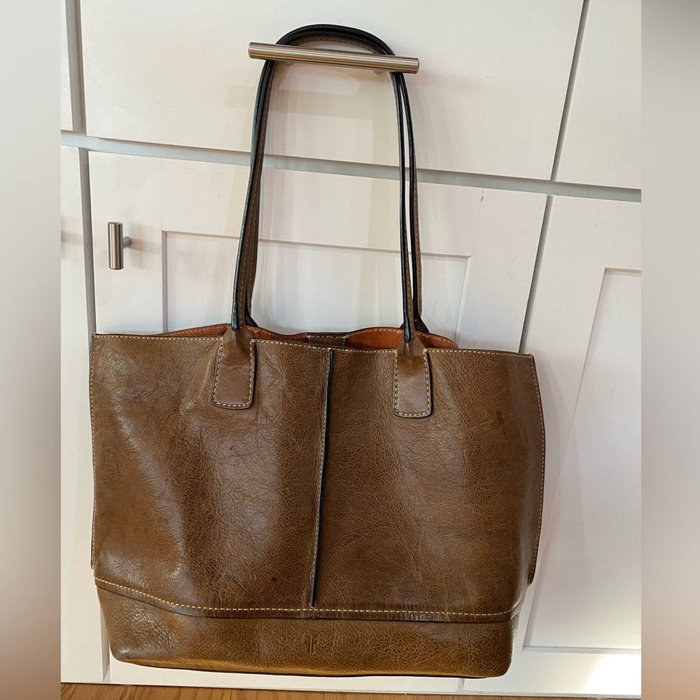 Classic Brown Leather Tote Bag
